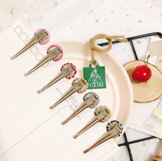 KẸP TÓC, CỘT TÓC CARO TRÒN VINTAGE ẢNH THẬT
