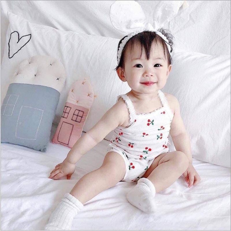 [ẢNH THẬT] Bộ cotton cho bé|Bộ thun 2 dây