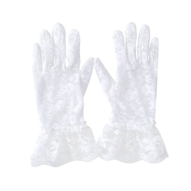 Ivy New Party Sexy Dressy Gloves Women High Quality Lace Gloves Paragraph Wedding Gloves  Mittens Accessories Full Finger Girls Lace Fashion Gloves