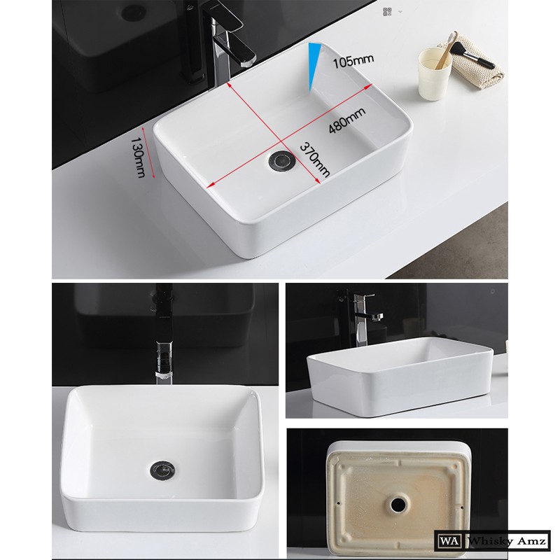 Chậu rửa mặt - Chậu lavabo chữ nhật hàng chính hãng bảo hành 10 năm