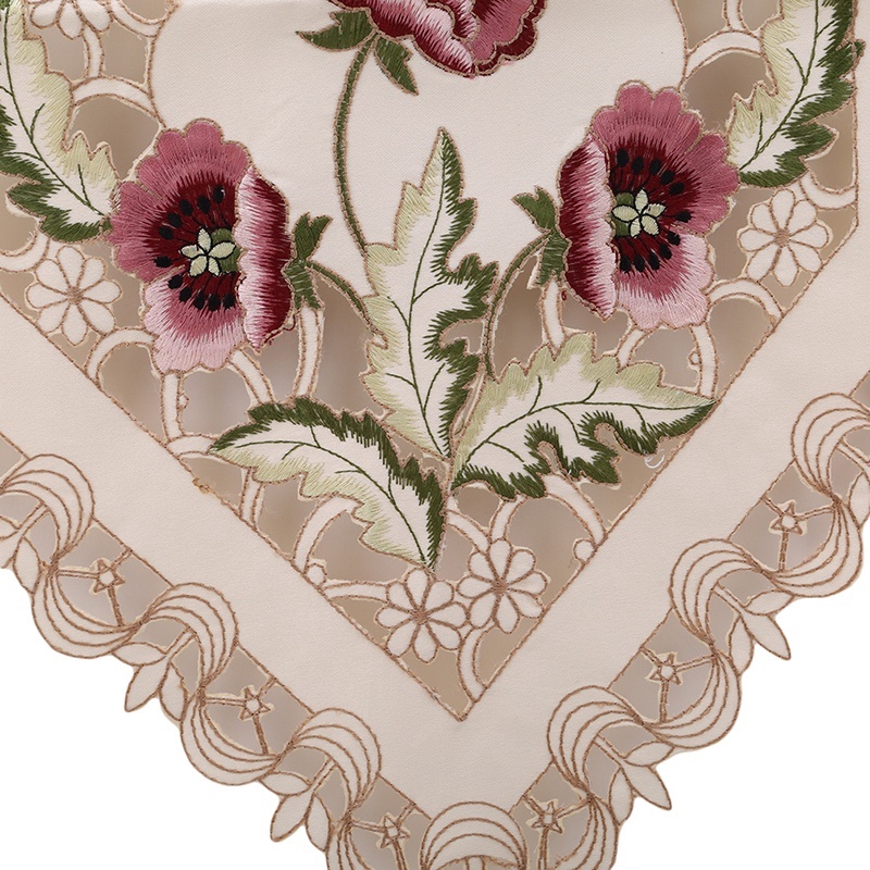 Khăn Trải Bàn Thêu Hoa Thanh Lịch