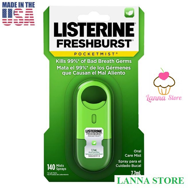 Xịt / Miếng ngậm thơm miệng Listerine Pocketmist - USA