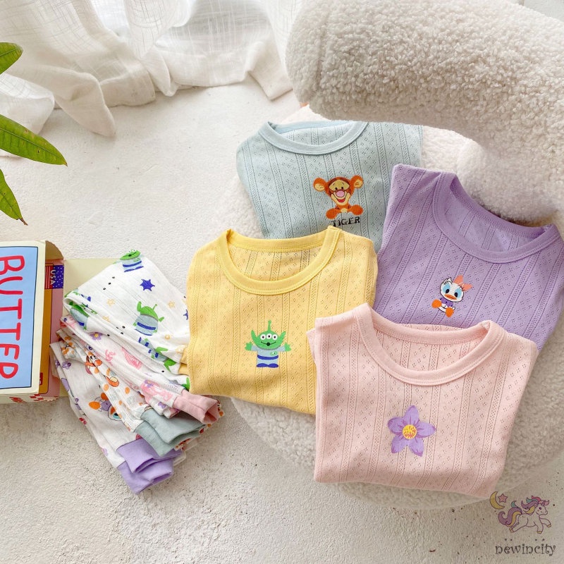 Bộ Đồ Dài Tay Họa Tiết Hoạt Hình Theo Phong Cách Mùa Thu Hàn Quốc Dành Cho Bé