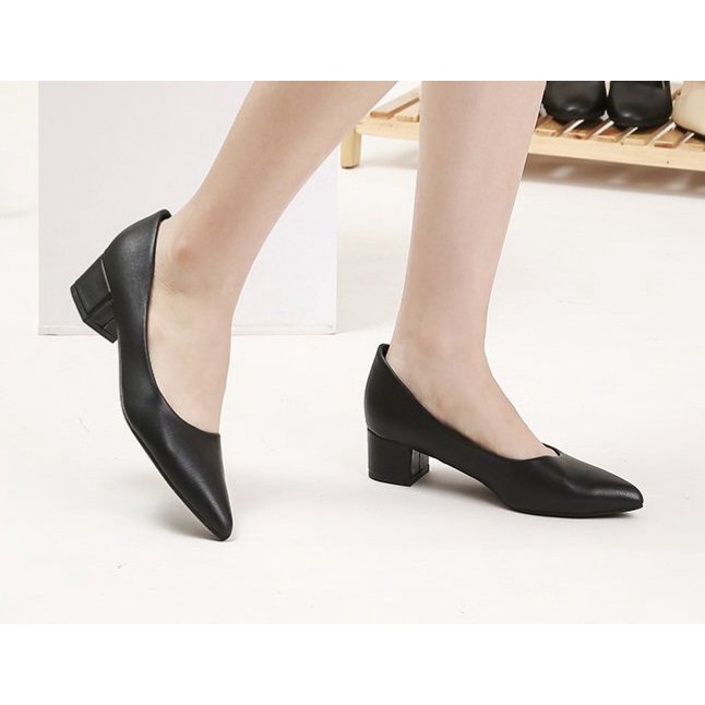 Giày cao gót size lớn big size 40 41 42 43 gót vuông 5phân size to