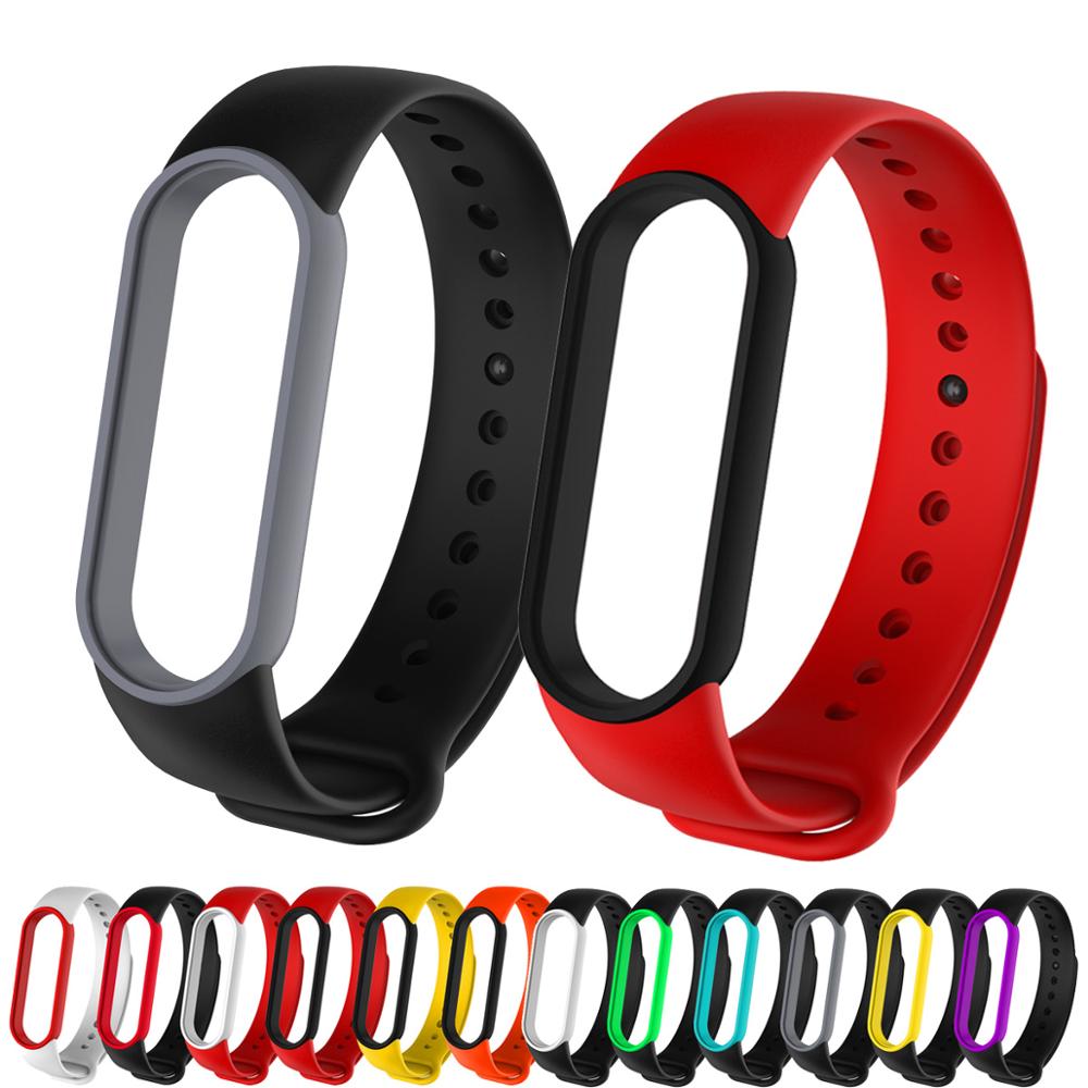 Dây Đeo Thay Thế Chất Liệu Silicon Thiết Kế Nhiều Màu Sắc Cho Xiaomi Mi Band 5 Xiaomi Mi Band 5