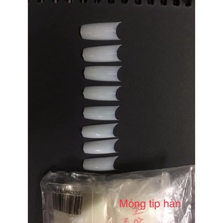 Móng Tip Hàn, móng nối đắp gel, đắp bột đủ số từ 0-9 (túi 500 móng)