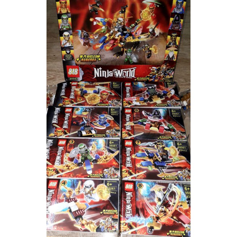 Sét 8 hộp Lắp ráp LegoNinja Rồng 3 đầu 98061 có trên 320 chi tiết bằng nhựa rất đẹp