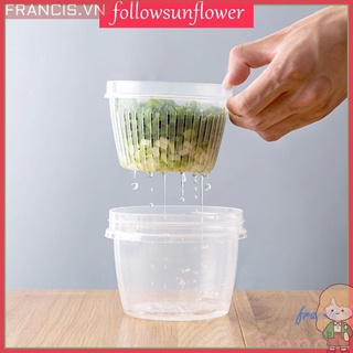 Hộp tròn đựng hành tỏi gừng và thực phẩm ráo nước có nắp đậy kín cho nhà bếp/tủ lạnh
