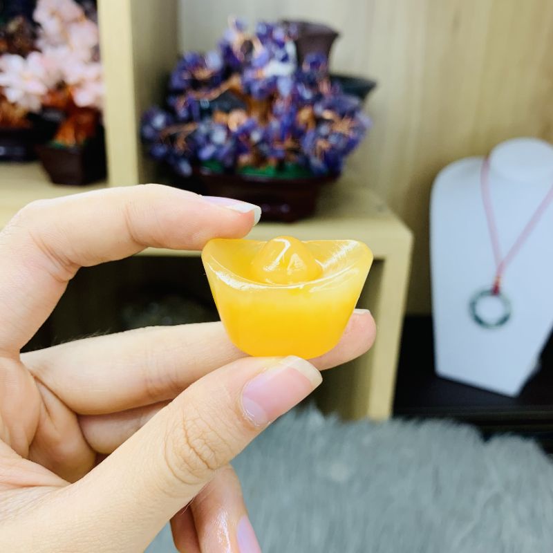Thỏi Đá Vàng Mini Trang Trí Bàn Làm Việc, Bàn Học Thu Hút Tài Lộc UPCARA