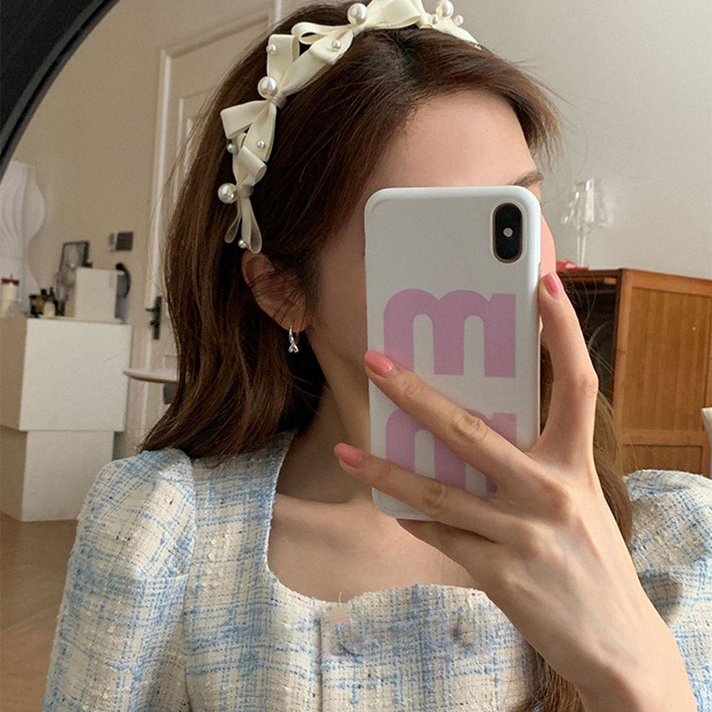 IVORY Băng Đô Cài Tóc Đính Nơ Phong Cách Vintage Thanh Lịch Cho Nữ