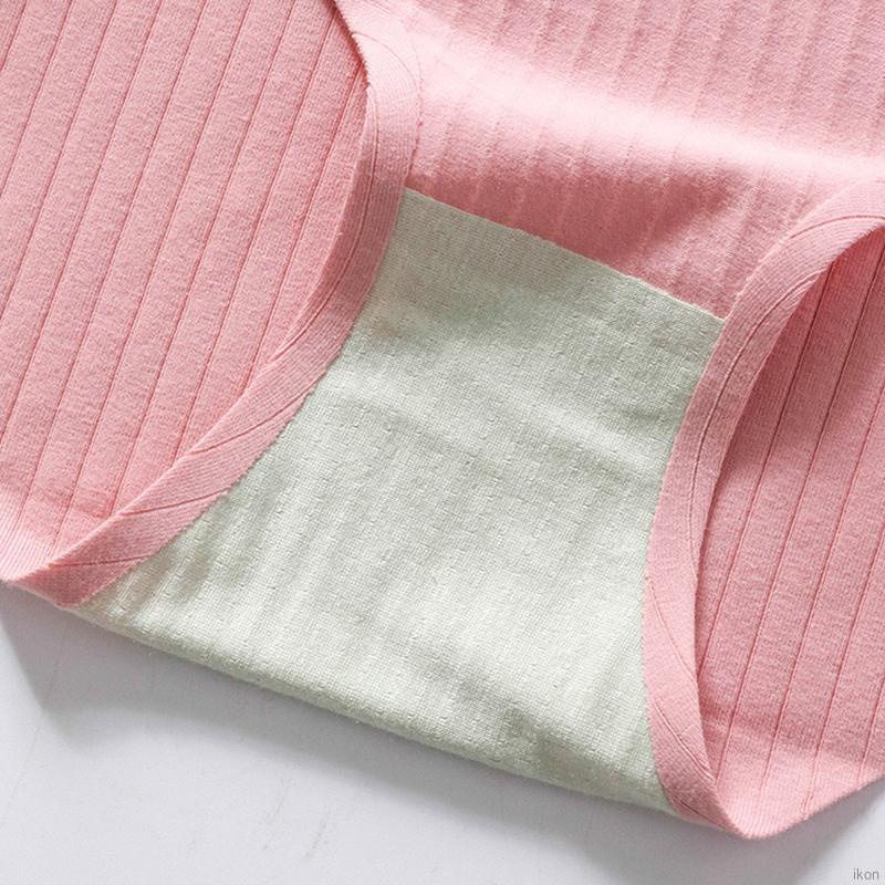 Quần lót sọc cạp vừa vải mềm mại thoáng khí kháng khuẩn phong cách Nhật Bản cho nữ