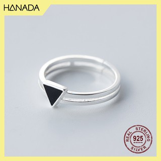 Nhẫn Bạc 925 Hanada Tam Giác Đen 1150