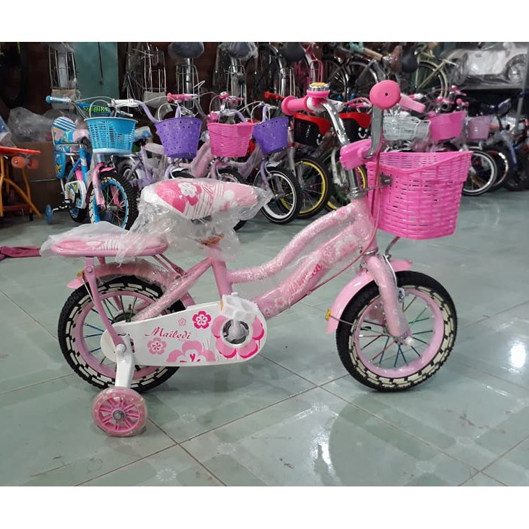 Xe đạp nữ Mailedi cho bé gái bánh 12/14/16/18 (cho bé 3-4t, 4-5t, 5-7t, 6-9t)