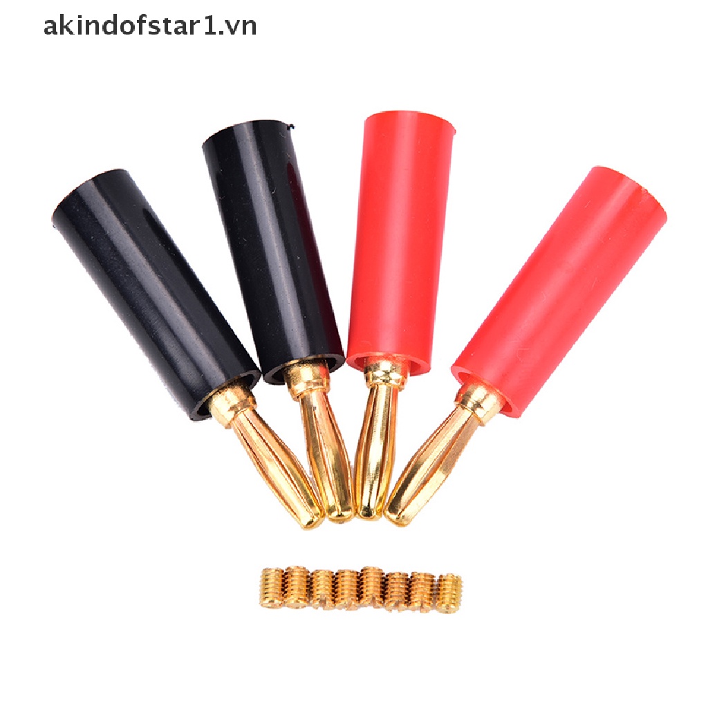 Set 4 Đầu Cắm Bắp Chuối Mạ Vàng 4mm Cho Loa