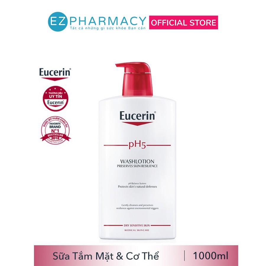 Sữa Tắm Eucerin pH5 WASHLOTION làm sạch dịu nhẹ cho da nhạy cảm