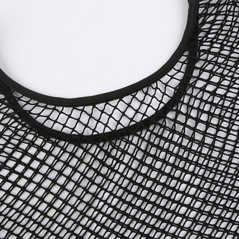 Áo Croptop Lưới Tay Dài Trễ Vai Xuyên Thấu Gợi Cảm Cho Nữ