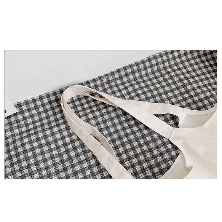 Túi Tote Trắng Vải Canvas Mềm Mịn Hình Gấu Cute Phù Hợp Cho Đi Chơi Đi Cafe