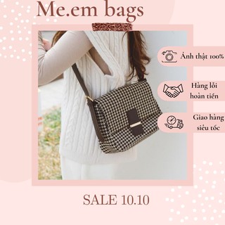 Túi xách nữ - túi đeo chéo sọc caro - hàng cao cấp