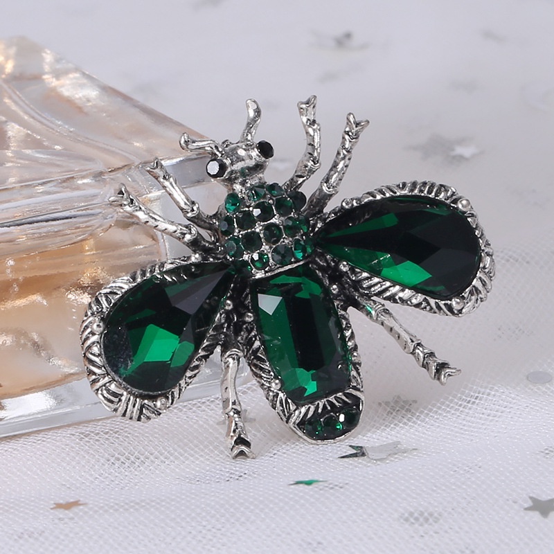 Ghim Cài Áo Hình Con Ong Đính Đá Phong Cách Vintage