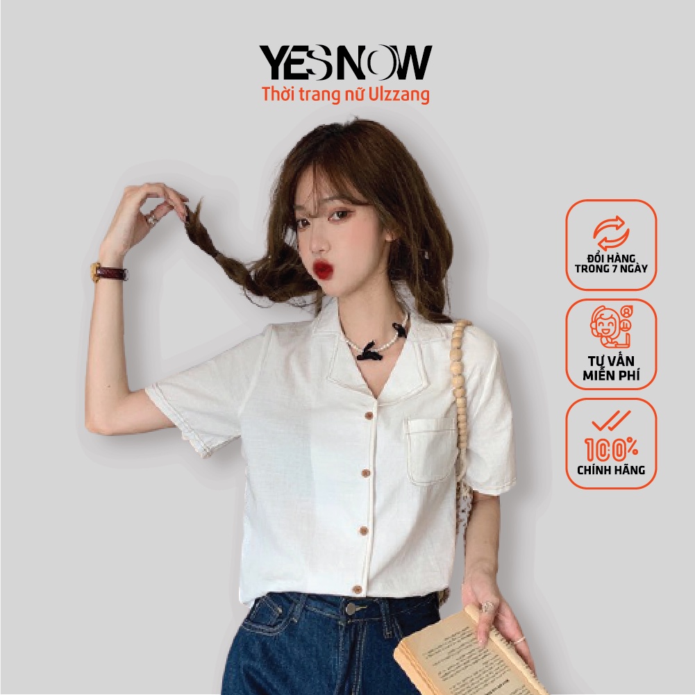 Áo sơ mi nữ cộc tay cổ vest size 2 S M màu be trắng chất đũi siêu mát mặc cực xinh xắn mặc mùa hè siêu đỉnh