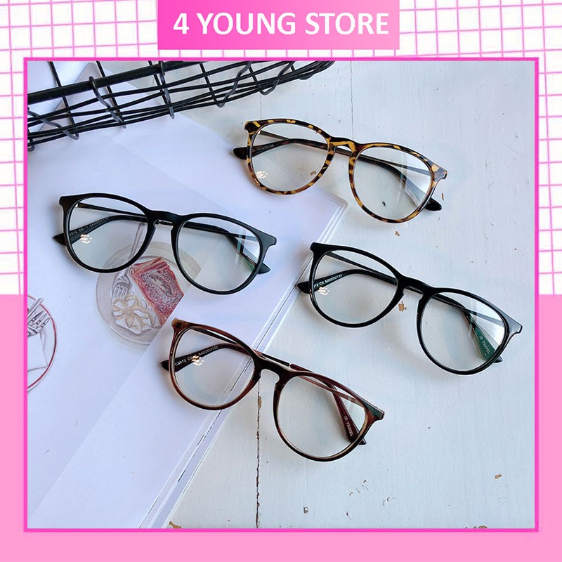 Kính cận thời trang nam nữ gọng tròn mắt mèo không độ phong cách Hàn Quốc chống tia UV đẹp giá rẻ 067 | BigBuy360 - bigbuy360.vn