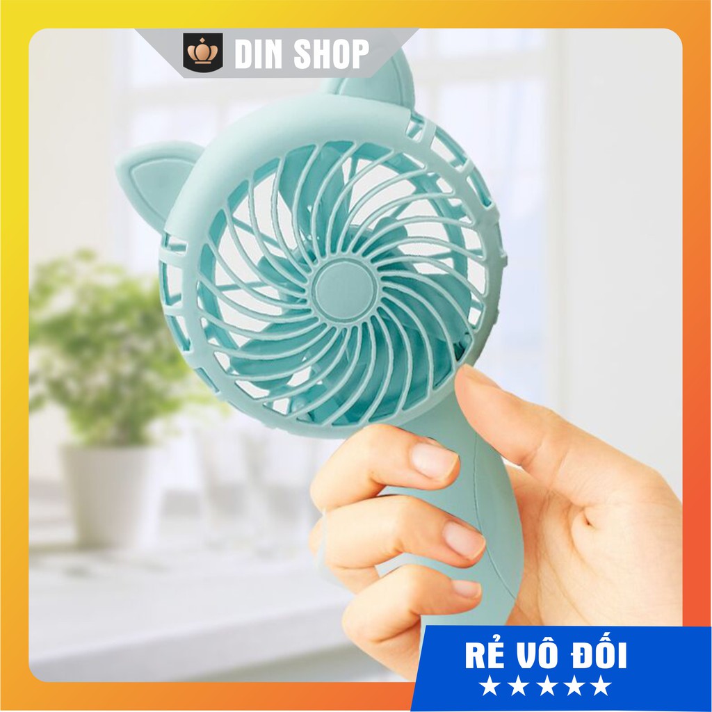 Quạt mini cầm tay ☀️GIÁ SẬP SÀN☀️ Quạt cầm tay mini chạy cơ Cute Fan tai mèo nhiều màu sắc dễ thương | BigBuy360 - bigbuy360.vn