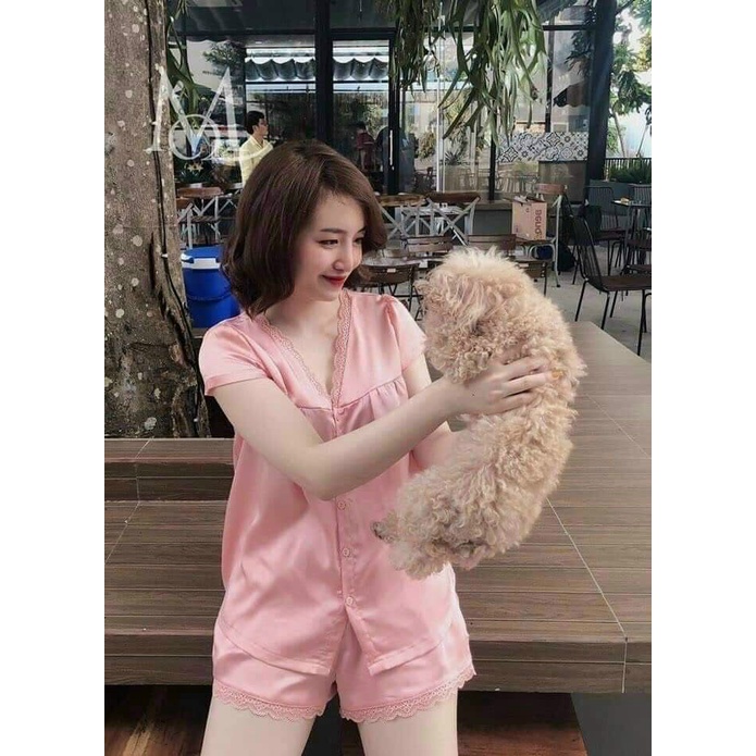 Đồ Mặc Nhà, Đồ Ngủ Mặc Nhà Chất Lụa Satin Màu Trơn, Full Màu Form Rộng Rãi Thoải Mái. dưới 58kg
