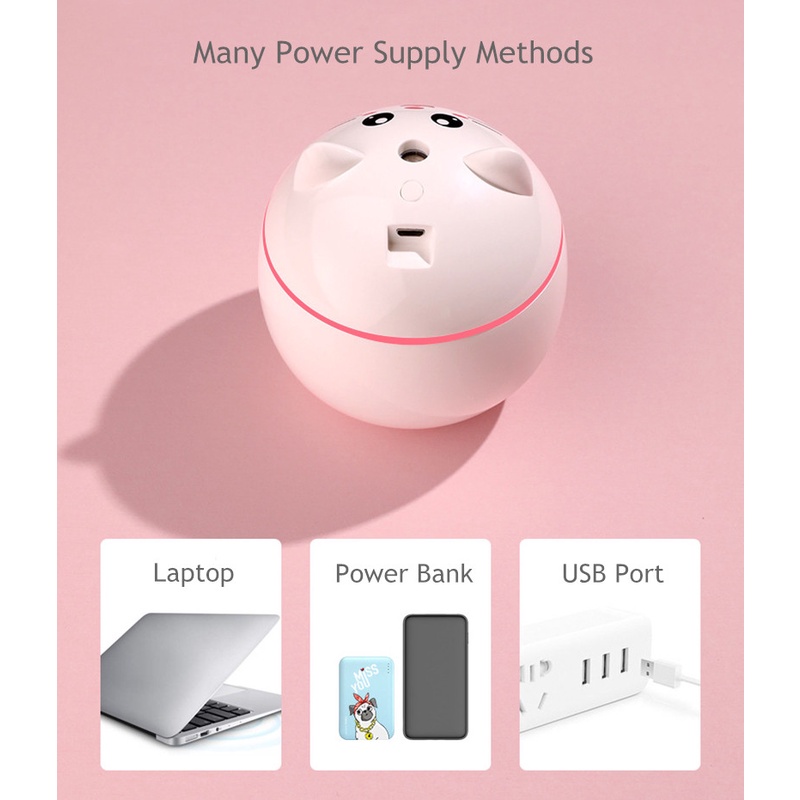 Máy phun sương tạo độ ẩm sạc USB kiểu dáng mèo nhỏ may mắn dễ thương