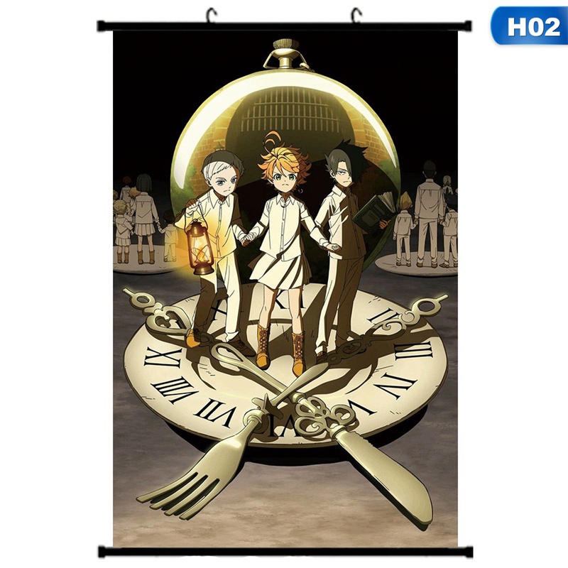 Tranh Treo Tường Trang Trí Hình Yakusoku No Neverland Norman Emma Ray