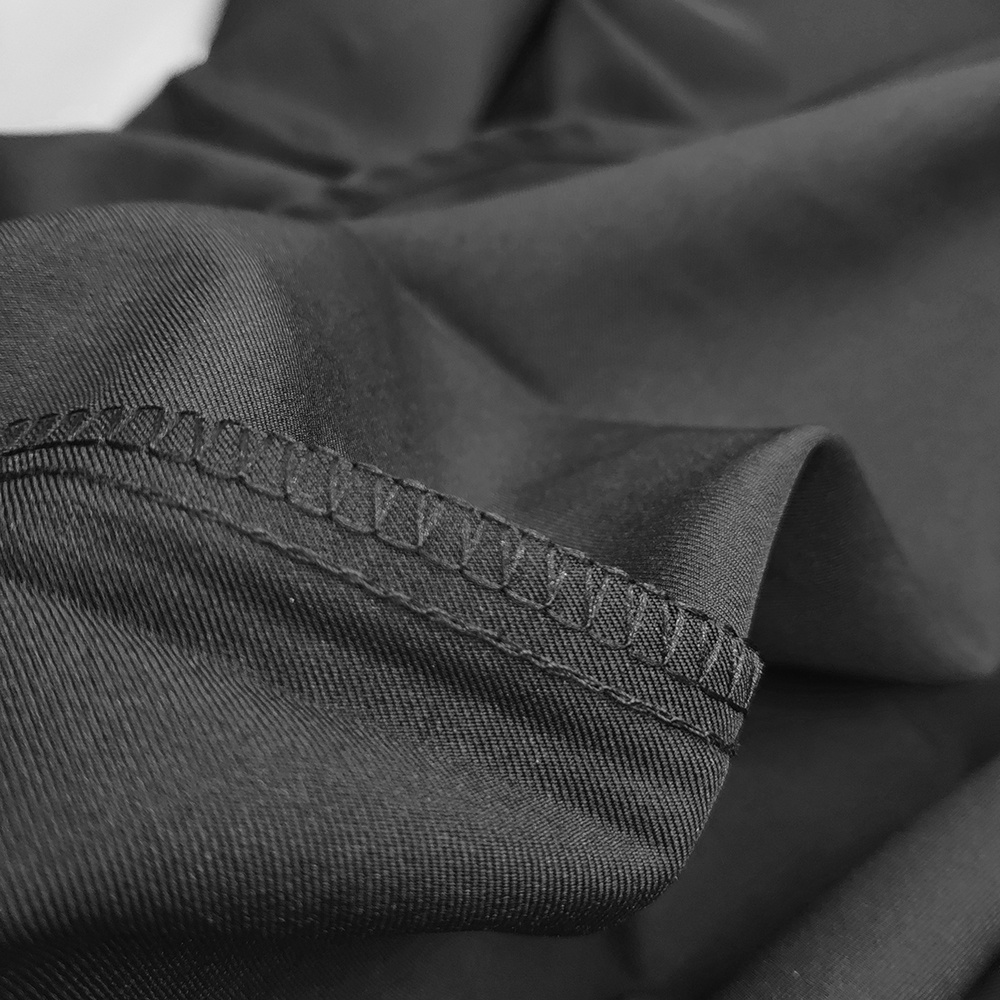 Áo sơ mi nam đen Nazingo, chất lụa cotton thoáng mát dày dặn