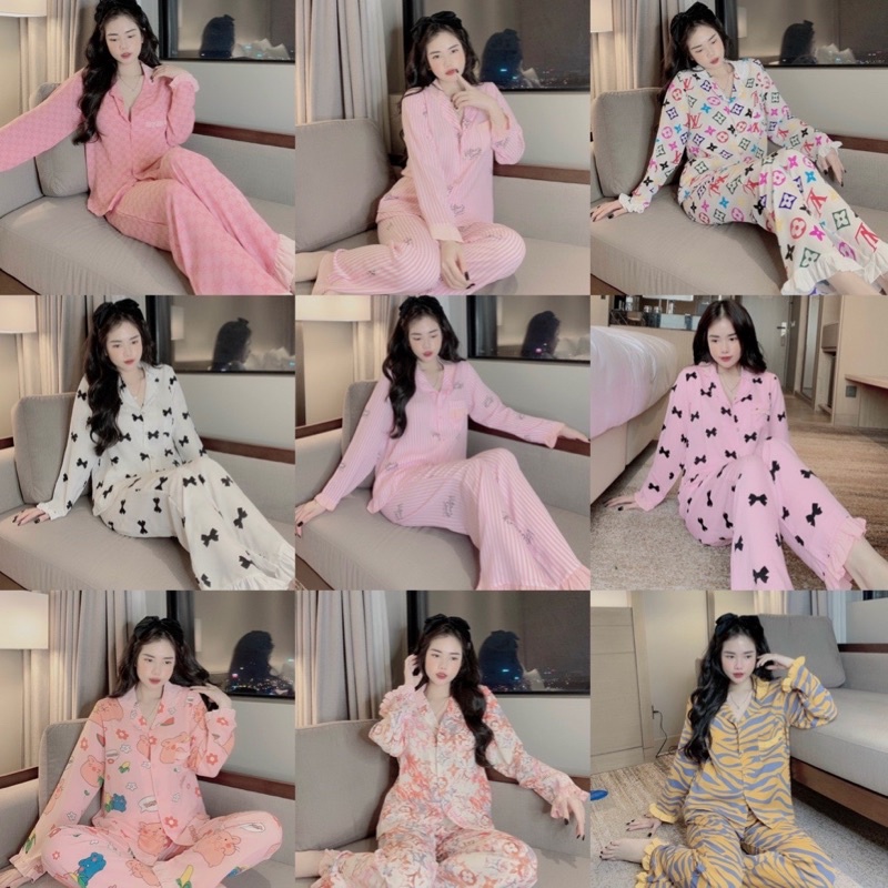 Đồ Bộ Satin - Mango Tay Dài Quần Dài
