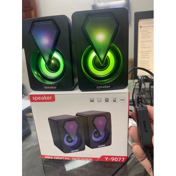 Loa Mini Máy Tính LeerFei Y-0977 Bass Trầm Ấm Cực Hay Loa Dùng Cho Máy Tính Để Bàn PC Laptop Điện Thoại Đèn Led Đổi Màu