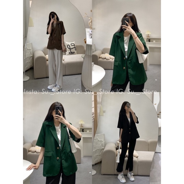 Áo Blazer ngắn tay thời trang Hàn Quốc dễ phối đồ Ulzzang Style Aoblazercoctay6087