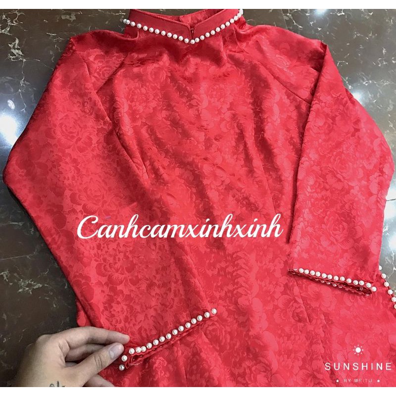 Áo dài gấm tơ sang chảnh, kèm ảnh thật