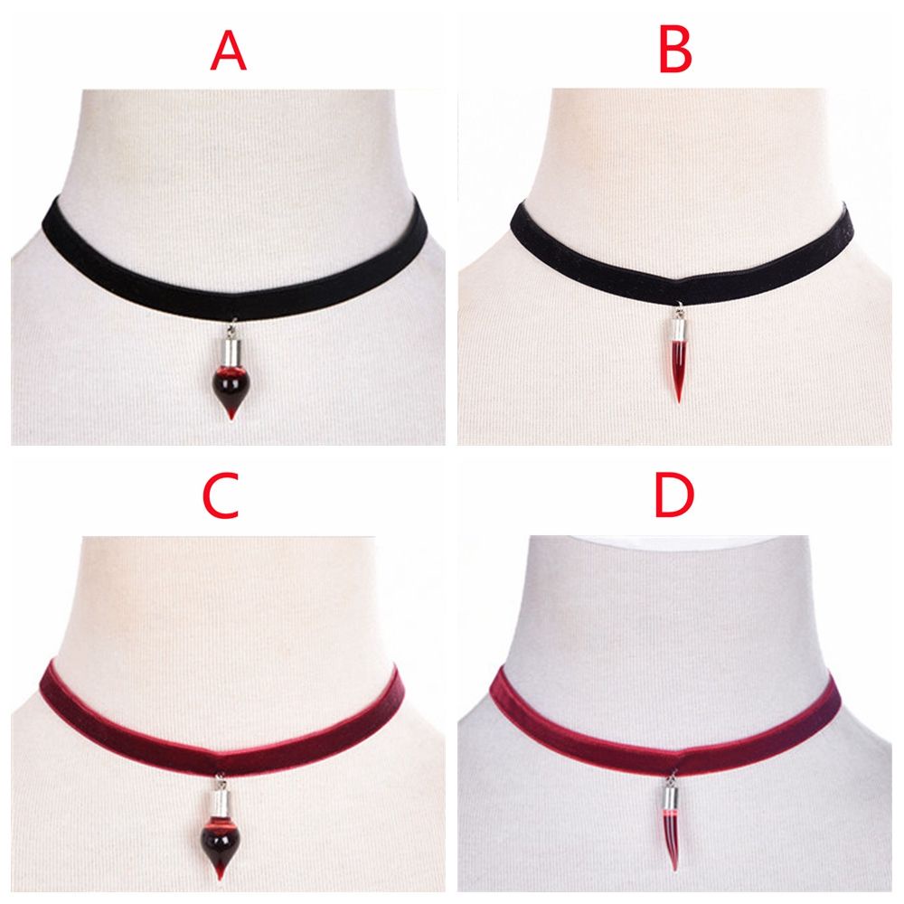 Vòng cổ mặt lọ thủy tinh trong suốt phong cách gothic cổ điển