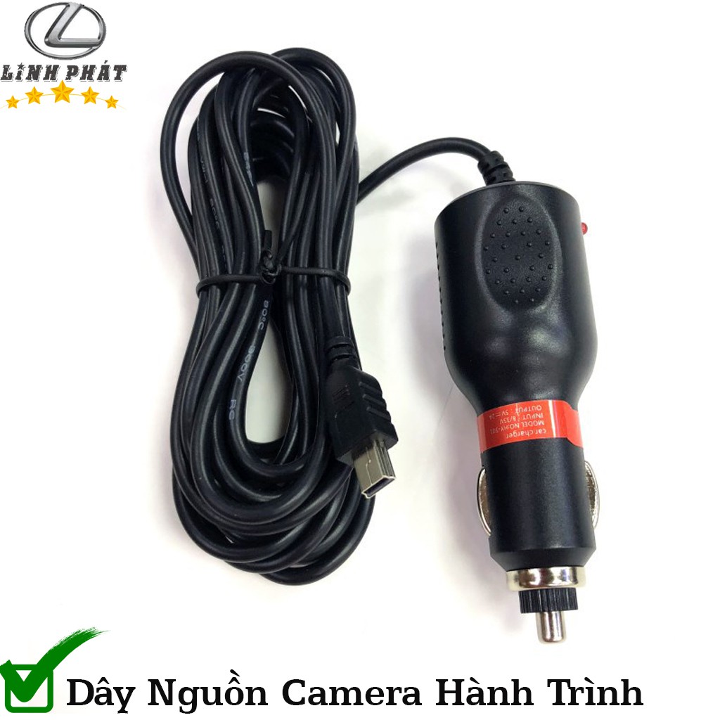 Dây Nguồn Camera Hành Trình Cắm Tẩu Mini USB Cho Xe Ô Tô - Dài 3,5M