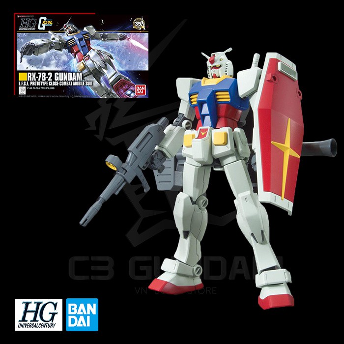 MÔ HÌNH LẮP RÁP GUNDAM HG 1/144 RX-78-2 REVIVE GUNDAM UC HGUC BANDAI GUNPLA CHÍNH HÃNG NHẬT BẢN