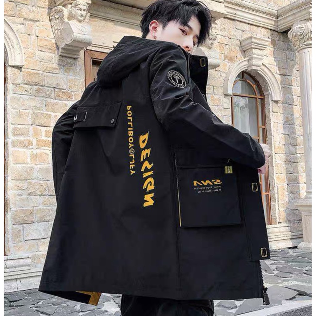 áo khoác kaki túi hộp from rộng kiểu dáng năng động thời trang GKM