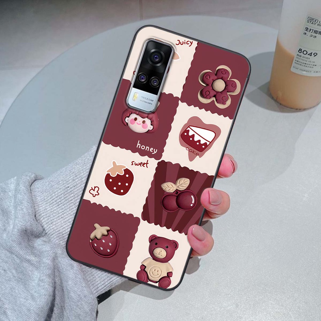 Ốp Vivo Y51 2020 in hình trái tim, caro kẹo ngọt đầy cá tính siêu đẹp siêu chất