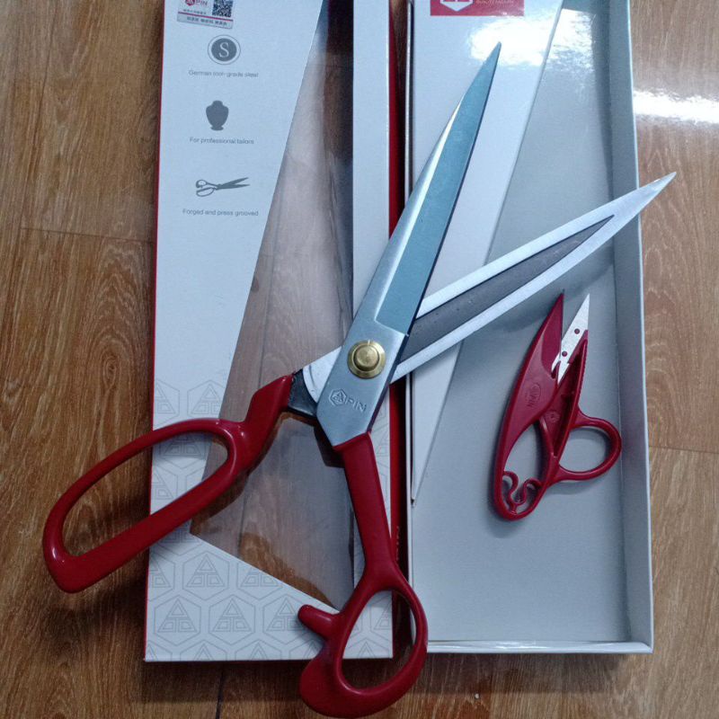 Kéo cắt vải HÃNG pin màu trắng tặng kèm 01 kéo bấm số 12