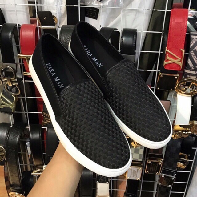 Giày slipon nam vải dệt zara