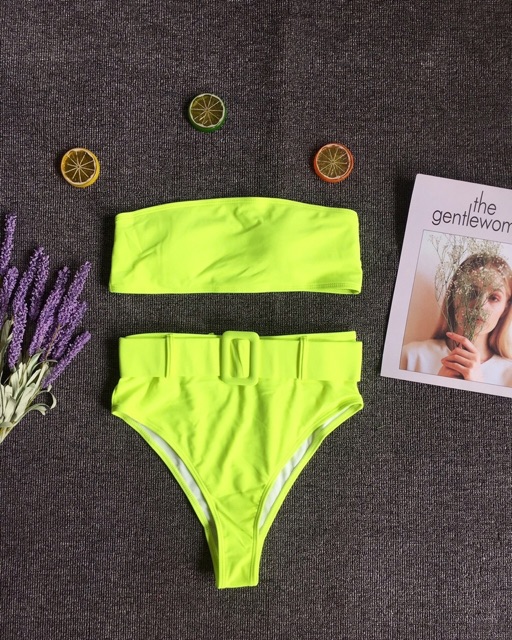 [ HÀNG MỚI VỀ] Bikini neon lưng cao có gen bụng sexy
