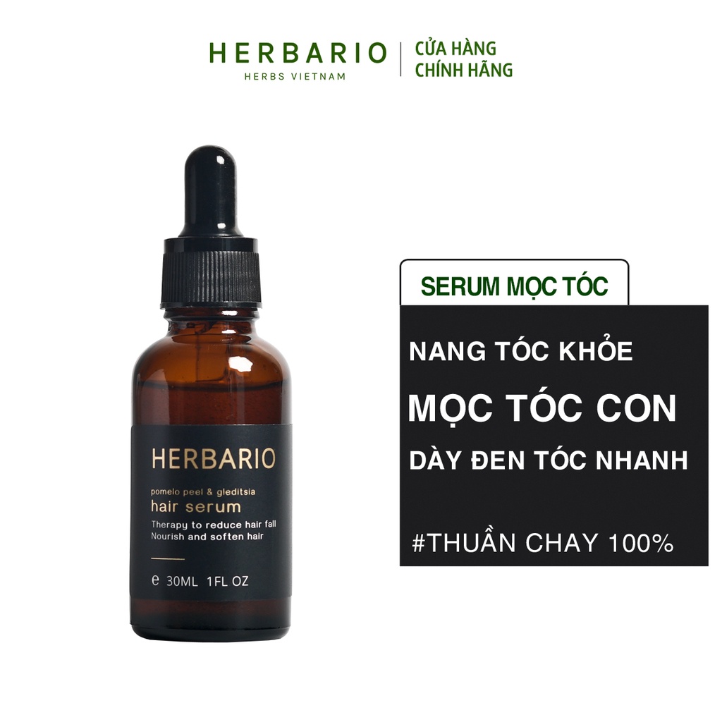 Serum tinh dầu vỏ bưởi và bồ kết herbario 30ml giảm rụng tóc, giúp mọc tóc chắc khoẻ