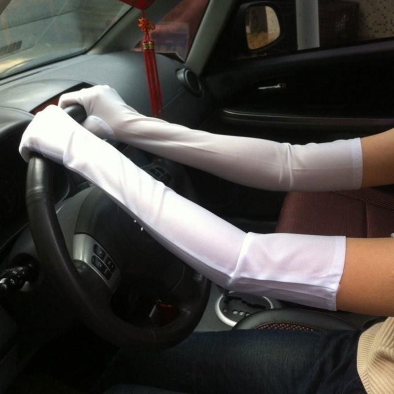 Găng tay cotton dài chống tia UV thời trang cho nữ