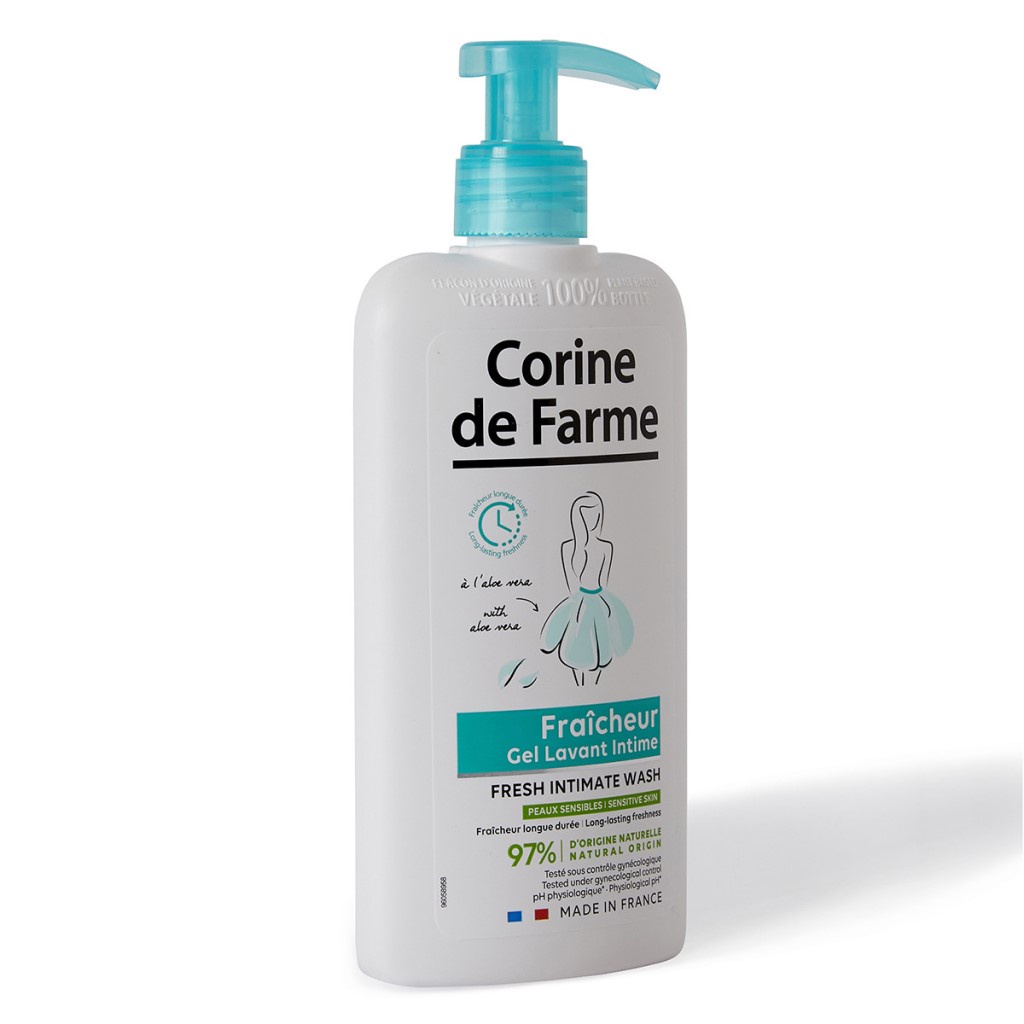 Corine de Farme Intimate Gel Fresh - Dung dịch vệ sinh phụ nữ làm sạch và khử mùi vùng kín 250ml