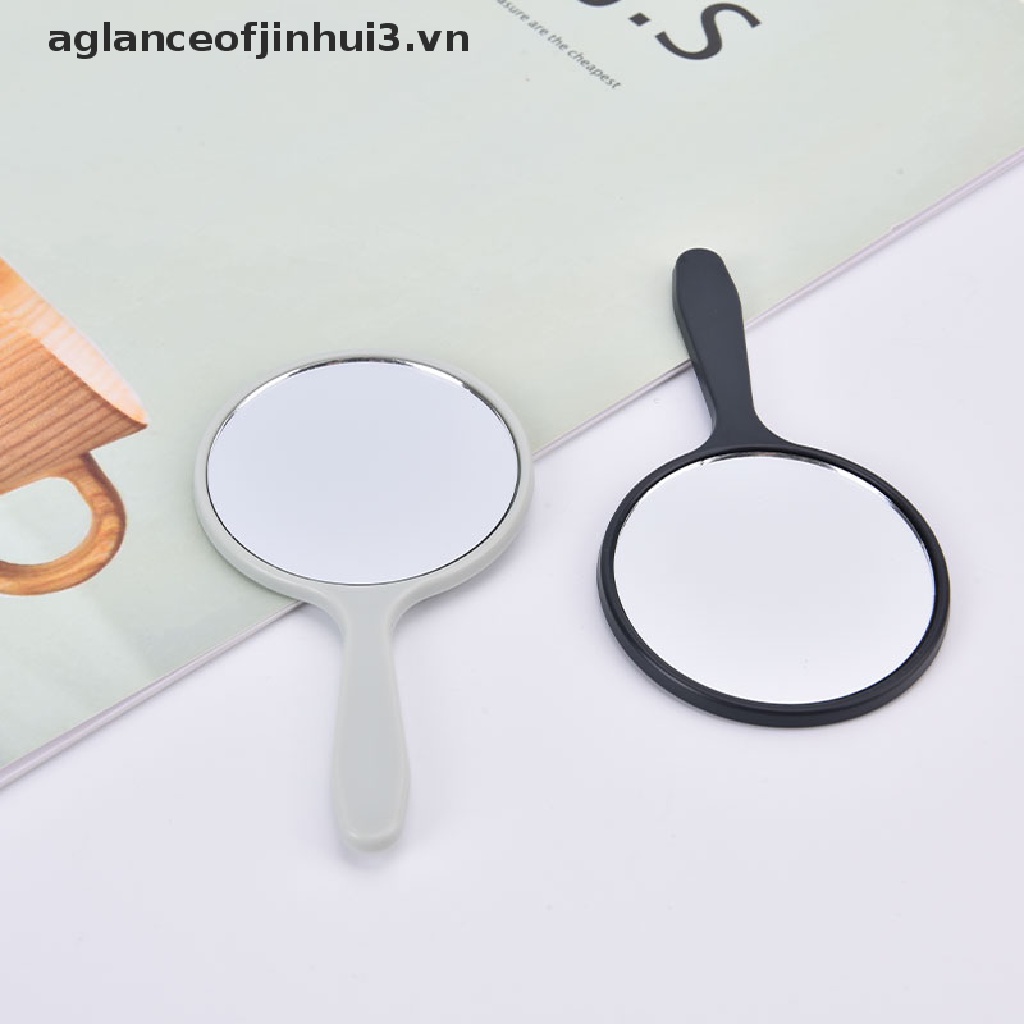 Gương Trang Điểm Cầm Tay Hình Tròn Có Tay Cầm Tiện Lợi