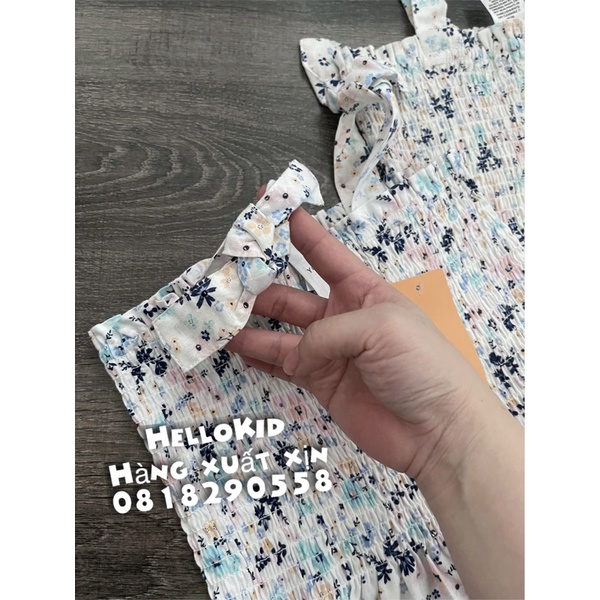 A412 - Áo 2 dây smock hoa nhí bé gái