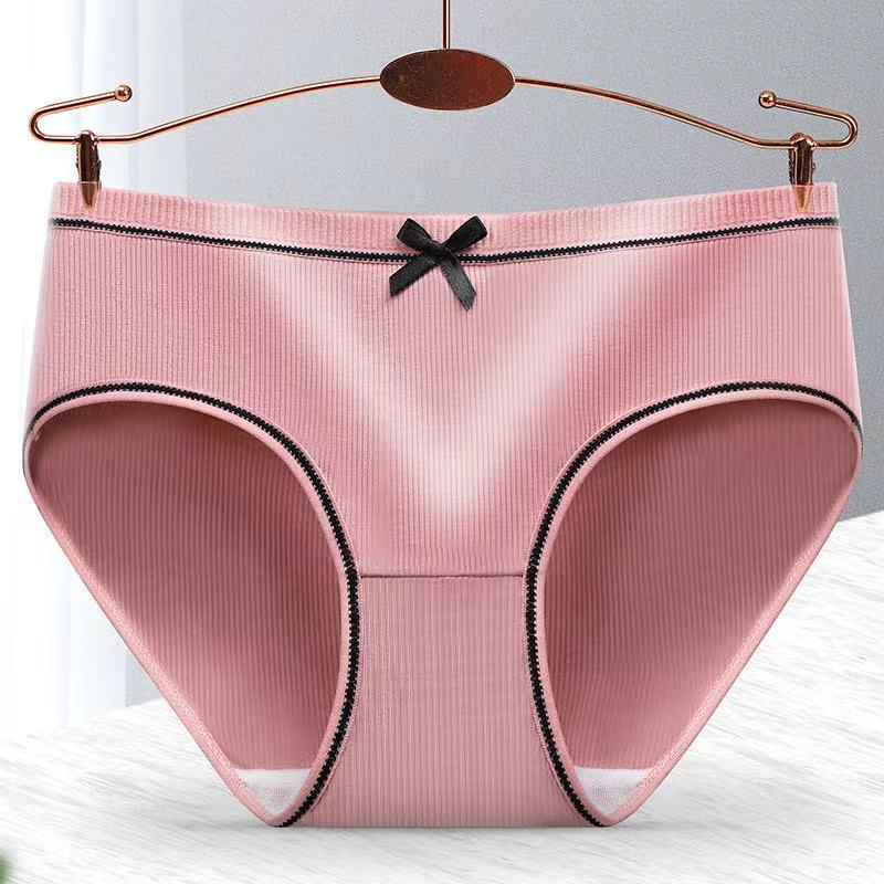 Quần Lót Cotton Không Lộ Đường May Thắt Nơ Màu Trơn Thời Trang Cho Phụ Nữ