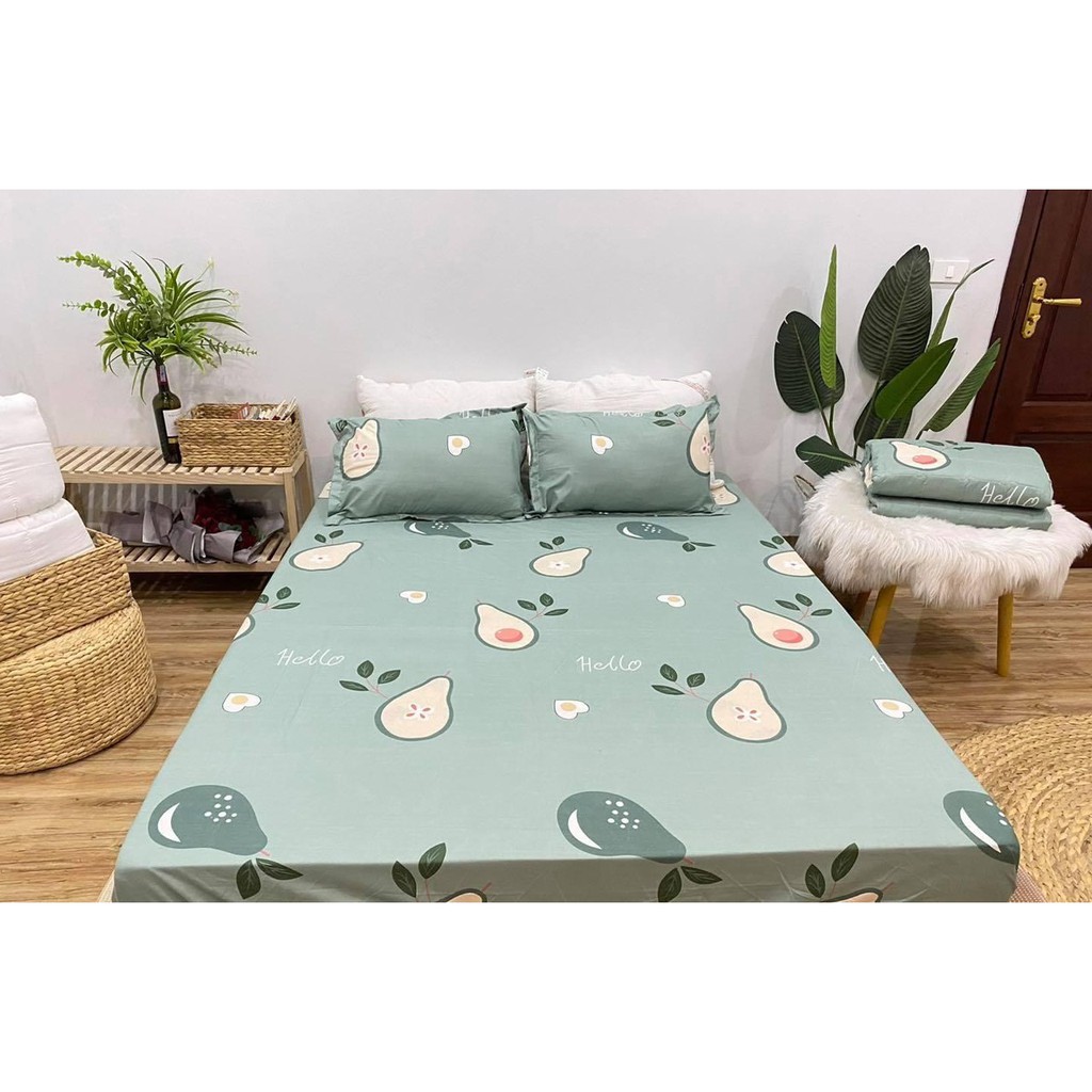 Bộ Ga Gối 3 Món Cotton Poly - Bơ Đậm