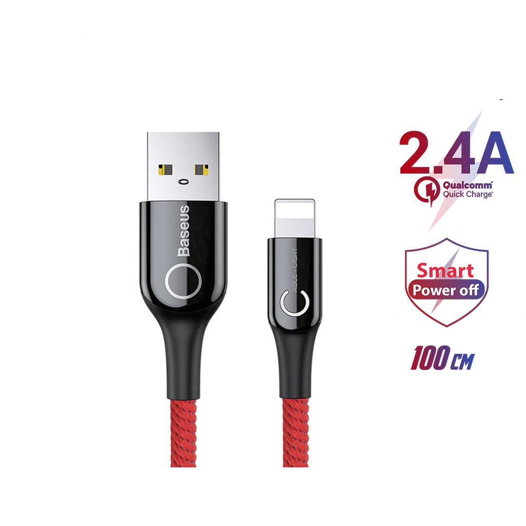 Cáp sạc tự ngắt chính hãng Baseus Cshaped sạc nhanh 12w cho 13 pro max Phụ Kiện Bảo Bảo